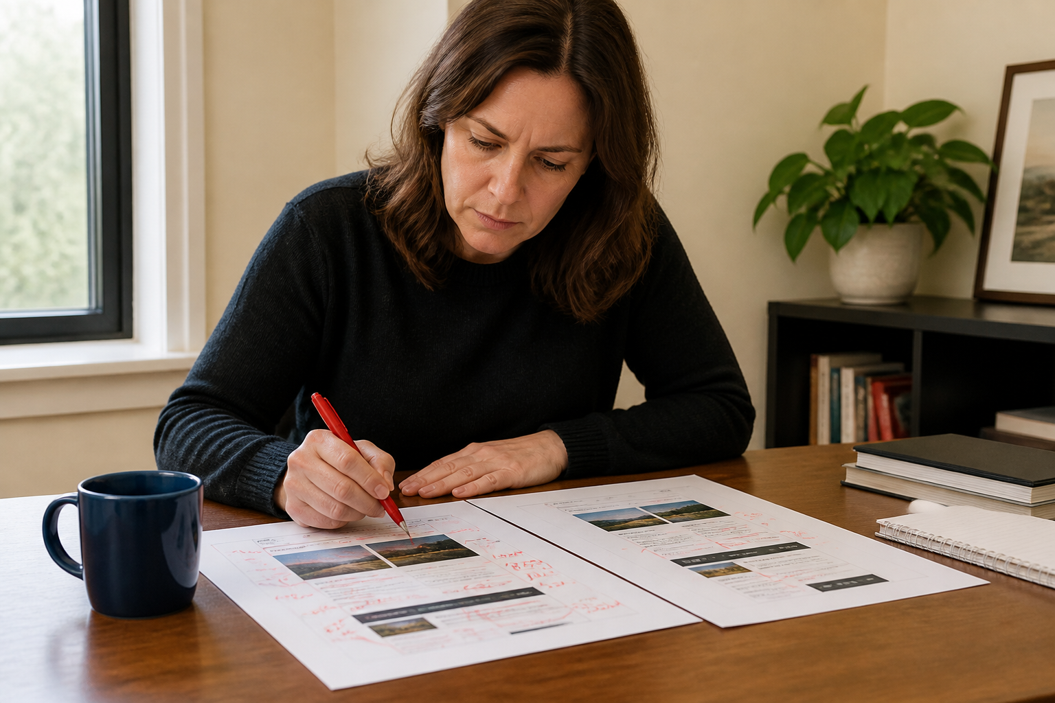 A focused B2B consultant at a tidy workspace, the kind of practitioner who built and uses the audit framework